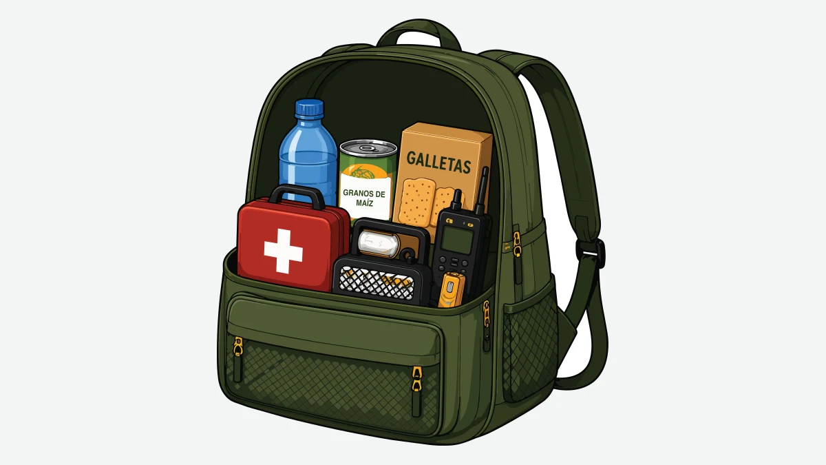 Mochila de emergencias — guía de terremotos